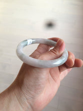 Load image into Gallery viewer, 58mm certified 100% natural type A light green/white round cut jadeite jade bangle AZ101-2808