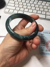 Load image into Gallery viewer, 57mm Certified Type A 100% Natural dark green/blue/gray/black Guatemala Jadeite bangle PJ137-1485