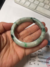 Load image into Gallery viewer, 53.5mm certified type A 100% Natural sunny green light green Jadeite Jade bangle PA261-2991