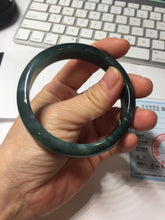 Load image into Gallery viewer, 57mm Certified Type A 100% Natural dark green/blue/gray/black Guatemala Jadeite bangle PJ137-1485
