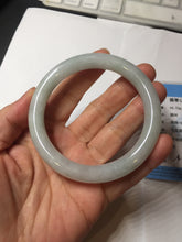 Load image into Gallery viewer, 56.4mm certified 100% natural Type A light green white purple round cut jadeite jade bangle AA119-4911