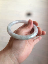 Load image into Gallery viewer, 58mm certified 100% natural type A light green/white round cut jadeite jade bangle AZ101-2808