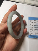Load image into Gallery viewer, 56.4mm certified 100% natural Type A light green white purple round cut jadeite jade bangle AA119-4911