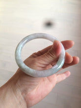 Load image into Gallery viewer, 58mm certified 100% natural type A light green/white round cut jadeite jade bangle AZ101-2808