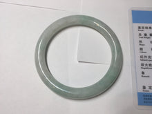 Load image into Gallery viewer, 57mm Certified type A 100% Natural sunny green/white round cut Jadeite bangle BN77-9819