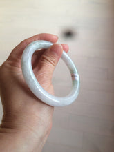 Load image into Gallery viewer, 58mm certified 100% natural type A light green/white round cut jadeite jade bangle AZ101-2808
