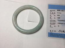 Load image into Gallery viewer, 57mm Certified type A 100% Natural sunny green/white round cut Jadeite bangle BN77-9819