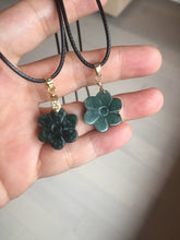 Load image into Gallery viewer, 100% Natural type A blue green gray black Guatemala jadeite Frost Blossom Pendant group AZ193 Add on item