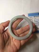 Load image into Gallery viewer, 56.4mm certified 100% natural Type A light green white purple round cut jadeite jade bangle AA119-4911