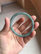 Load image into Gallery viewer, 55.5mm Type A 100% Natural dark green/blue/gray/black Guatemala slim round cut Jadeite bangle PJ102