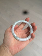 Load image into Gallery viewer, 58mm certified 100% natural type A light green/white round cut jadeite jade bangle AZ101-2808