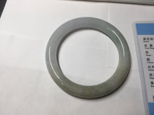 Load image into Gallery viewer, 54.6mm certified 100% natural Type A light gray white purple round cut jadeite jade bangle AA120-4902