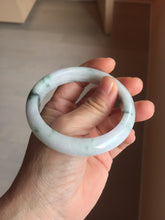Load image into Gallery viewer, 56.8mm Certified Type A 100% Natural light purple white green with green floating flowers jadeite Jade bangle PB294-7301