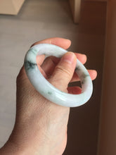 Load image into Gallery viewer, 56.8mm Certified Type A 100% Natural light purple white green with green floating flowers jadeite Jade bangle PB294-7301