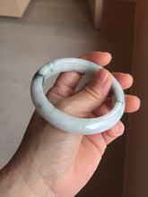 Load image into Gallery viewer, 56.8mm Certified Type A 100% Natural light purple white green with green floating flowers jadeite Jade bangle PB294-7301