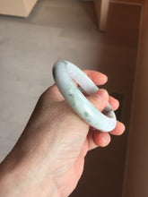 Load image into Gallery viewer, 56.8mm Certified Type A 100% Natural light purple white green with green floating flowers jadeite Jade bangle PB294-7301