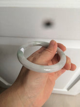 Load image into Gallery viewer, 58mm certified 100% natural type A light green/white round cut jadeite jade bangle AZ101-2808