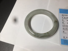 Load image into Gallery viewer, 53.5mm certified 100% natural Type A icy watery green/gray jadeite jade bangle AF86-0223