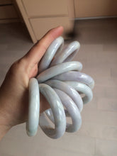 Load image into Gallery viewer, 50-52mm certified 100% natural Type A light green/white/purple oval jadeite jade bangle group GL21