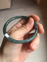 Load image into Gallery viewer, 56.7mm Certified Type A 100% Natura dark blue/green/gray/black Guatemala slim round cut Jadeite bangle PJ101-5614