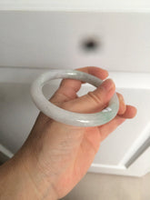 Load image into Gallery viewer, 58mm certified 100% natural type A light green/white round cut jadeite jade bangle AZ101-2808