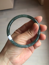 Load image into Gallery viewer, 56.7mm Certified Type A 100% Natura dark blue/green/gray/black Guatemala slim round cut Jadeite bangle PJ101-5614