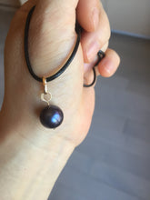 Load image into Gallery viewer, 10–10.5mm Genuine Cultured Freshwater Black Peacock Purple Pearl Pendant, High-Luster AW59 Add-On Item, Not Sold Individually
