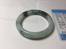 Load image into Gallery viewer, 56.5mm Certified Type A 100% Natural light purple white green with green floating flowers jadeite Jade bangle PB295-7300