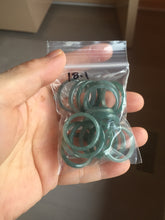 Load image into Gallery viewer, 18.1mm size 8 100% natural type A icy watery green/blue slim style Guatemala jadeite jade band ring group PE81