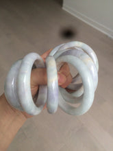 Load image into Gallery viewer, 50-52mm certified 100% natural Type A light green/white/purple oval jadeite jade bangle group GL21