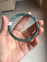 Load image into Gallery viewer, 56.7mm Certified Type A 100% Natura dark blue/green/gray/black Guatemala slim round cut Jadeite bangle PJ101-5614