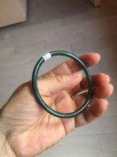Load image into Gallery viewer, 59mm Certified Type A 100% Natural dark green/blue/gray Guatemala slim round cut Jadeite bangle PA150-8854