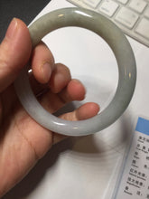 Load image into Gallery viewer, 54.6mm certified 100% natural Type A light gray white purple round cut jadeite jade bangle AA120-4902