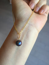 Load image into Gallery viewer, 10–10.5mm Genuine Cultured Freshwater Black Peacock Purple Pearl Pendant, High-Luster AW59 Add-On Item, Not Sold Individually