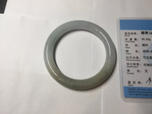 Load image into Gallery viewer, 54.6mm certified 100% natural Type A light gray white purple round cut jadeite jade bangle AA120-4902