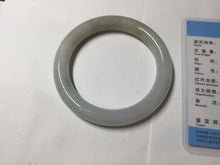 Load image into Gallery viewer, 54.6mm certified 100% natural Type A light gray white purple round cut jadeite jade bangle AA120-4902