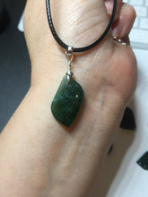 Load image into Gallery viewer, 100% natural type A Guatemala jadeite jade icy watery green black gray with flying snow Willow leaf pendant group BP64