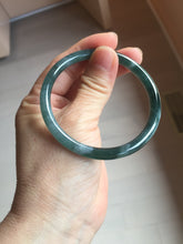 Load image into Gallery viewer, 55.8mm Certified Type A 100% Natural dark green/blue/gray/black Guatemala slim round cut Jadeite bangle PJ100-5624