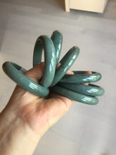 Load image into Gallery viewer, Sale! 55-56mm Certified type A 100% Natural dark green/blue/black/gray Guatemala Jadeite bangle group GL34
