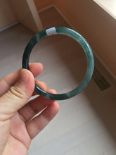 Load image into Gallery viewer, 55.8mm Certified Type A 100% Natural dark green/blue/gray/black Guatemala slim round cut Jadeite bangle PJ100-5624