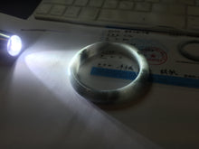 Load image into Gallery viewer, 53.5mm certified 100% natural Type A light green/purple white Snowy Pine Forest jadeite jade bangle J127-3084