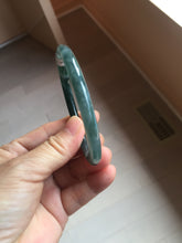 Load image into Gallery viewer, 55.8mm Certified Type A 100% Natural dark green/blue/gray/black Guatemala slim round cut Jadeite bangle PJ100-5624