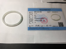Load image into Gallery viewer, 51mm certified 100% natural type A icy watery light green/white slim oval round cut jadeite jade bangle AD105-8115