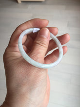 Load image into Gallery viewer, 50.5mm certified 100% natural icy watery Type A green/purple/white slim jadeite jade bangle PB138-5468