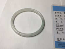 Load image into Gallery viewer, 51mm certified 100% natural type A icy watery light green/white slim oval round cut jadeite jade bangle AD105-8115