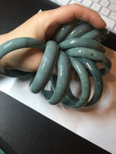 Load image into Gallery viewer, Sale! 55-56mm Certified type A 100% Natural dark green/blue/black/gray Guatemala Jadeite bangle group GL34