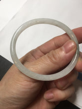 Load image into Gallery viewer, 51mm certified 100% natural type A icy watery light green/white slim oval round cut jadeite jade bangle AD105-8115