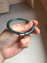 Load image into Gallery viewer, 54.1mm Certified Type A 100% Natural dark green/blue/gray with Guatemala slim round cut Jadeite bangle PJ99-2457