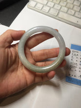 Load image into Gallery viewer, 54.6mm certified 100% natural Type A light gray white purple round cut jadeite jade bangle AA120-4902