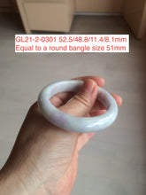 Load image into Gallery viewer, 50-52mm certified 100% natural Type A light green/white/purple oval jadeite jade bangle group GL21
